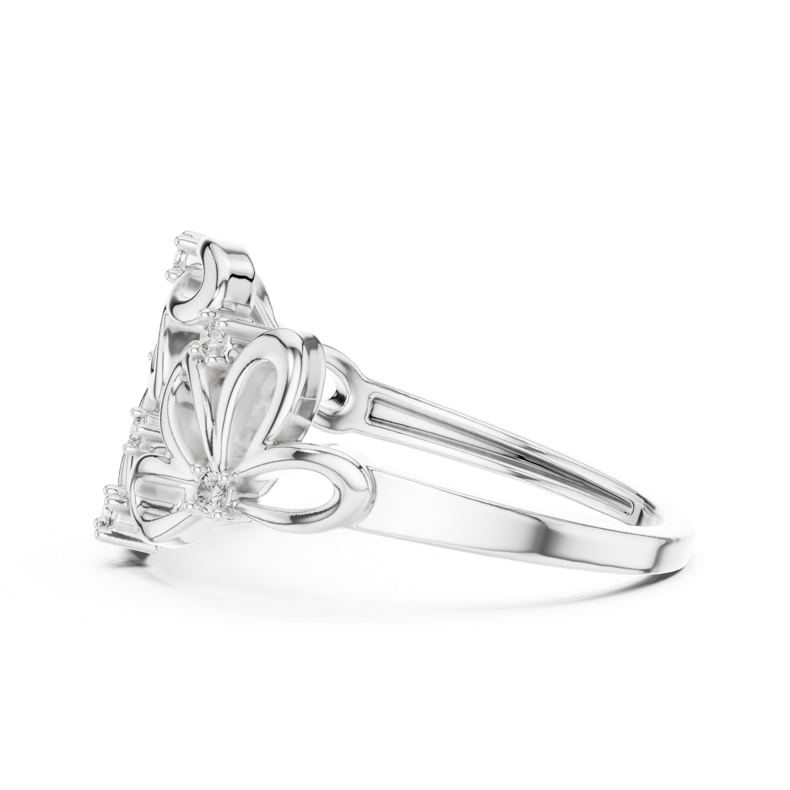 Gold Ring 12-10070@L, White Gold, view 3