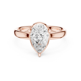 Gold Jewelry L36-10, Pear center stone, Rose Gold, view 4