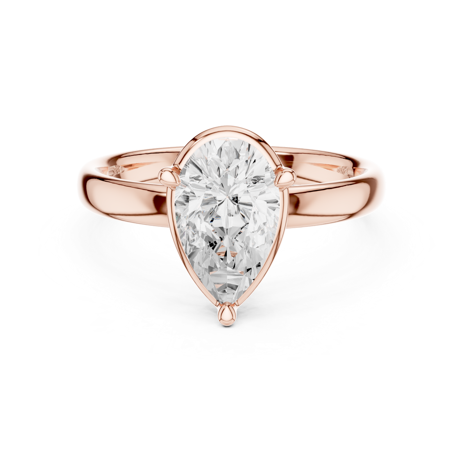 Gold Jewelry L36-10, Pear center stone, Rose Gold, view 4