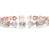 14K Solid Gold Lab Diamond Bracelet, Rose Gold, view 3