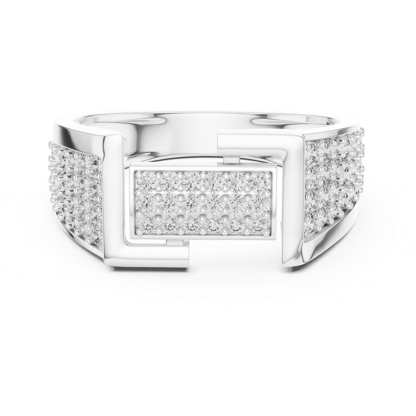 Gold Ring LR-01 (14), White Gold, view 4