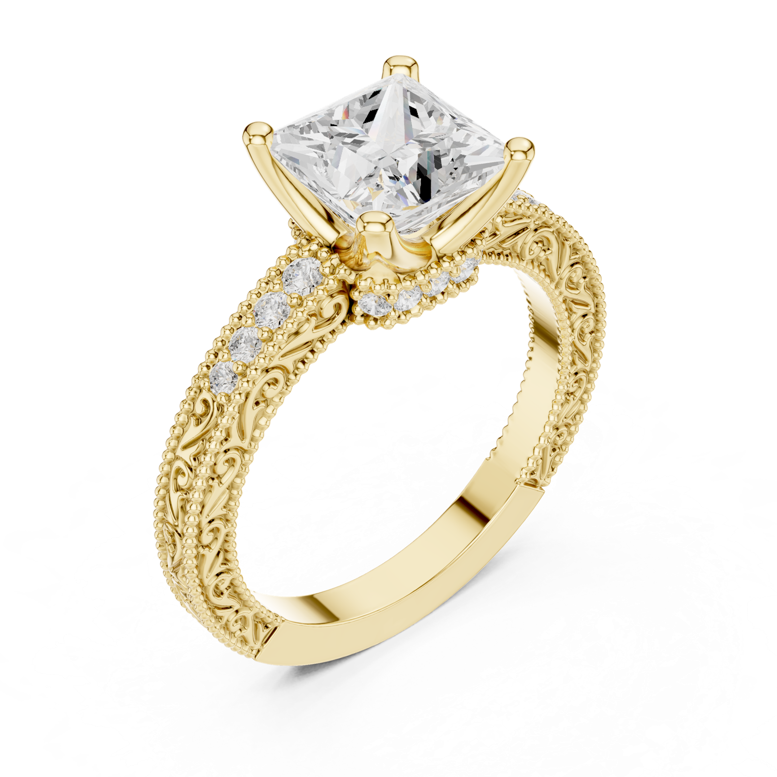 Gold Ring DDLR-980, Yellow Gold, view 2