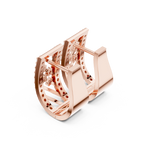 14K Solid Gold Lab Diamond Cluster Earrings, Rose Gold, view 2