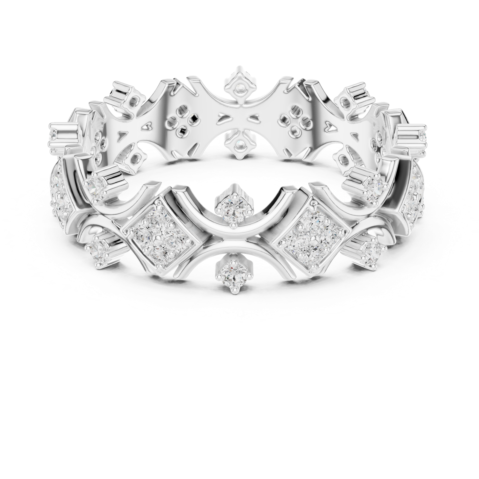 Gold Ring R38, White Gold, view 4