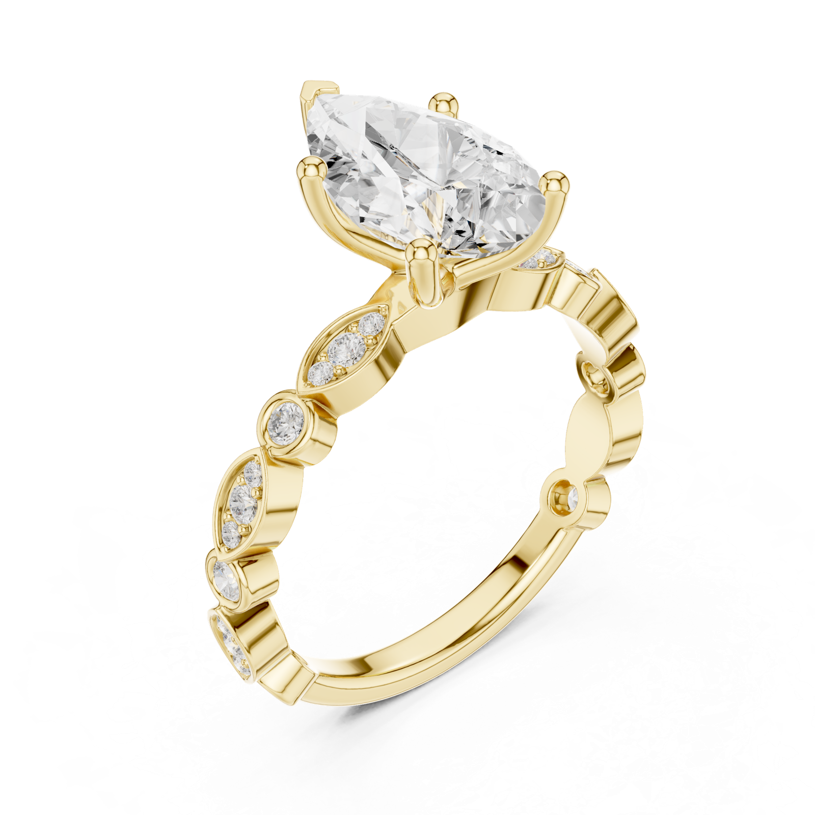 Gold Ring DDLR-359, Yellow Gold, view 2