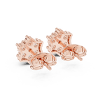 Gold Earrings 9-10048E, Rose Gold, view 3