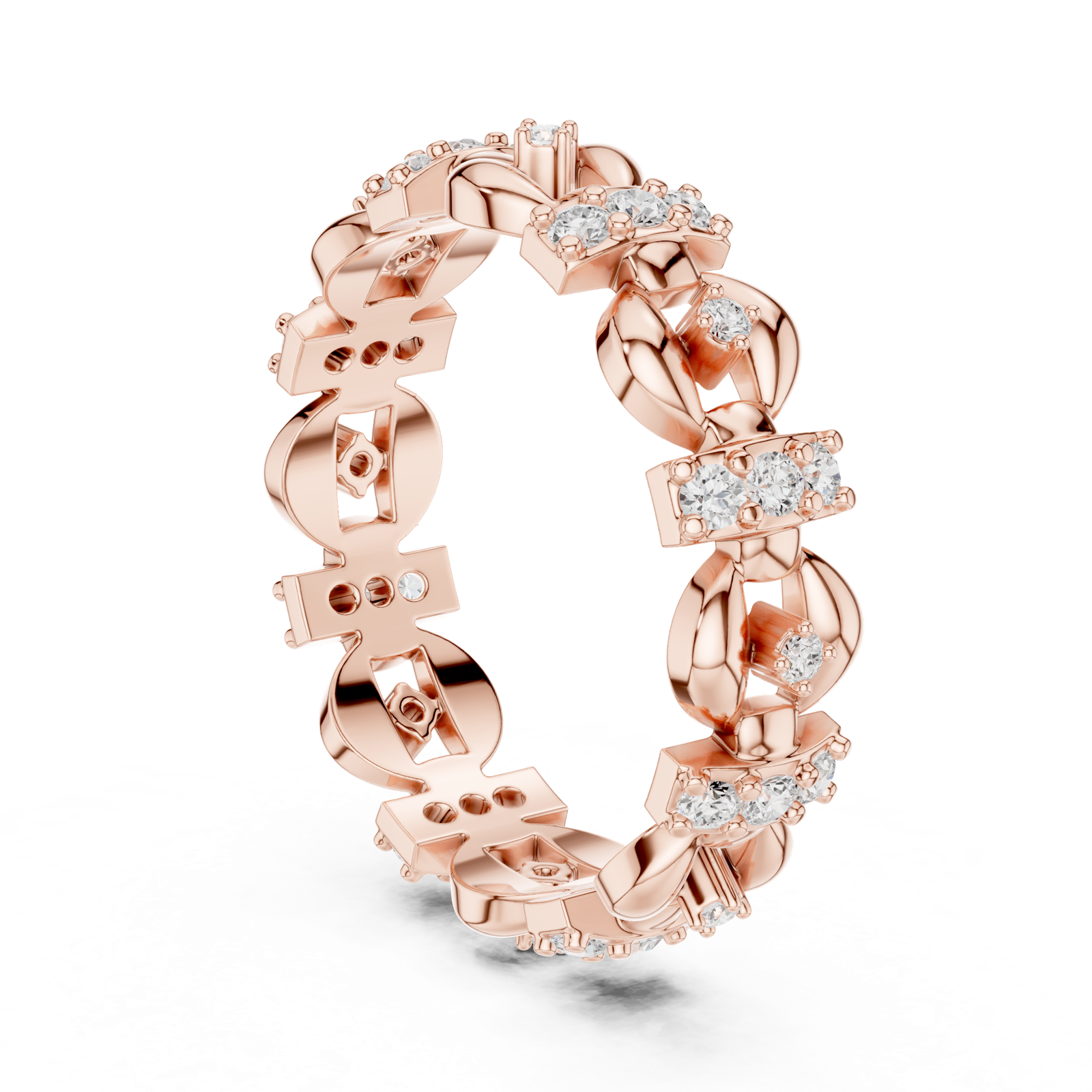 Gold Ring R33, Rose Gold, view 1