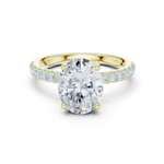 Gold Ring DDLR-161, Oval center stone, Yellow Gold
