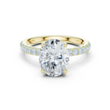Gold Ring DDLR-161, Oval center stone, Yellow Gold