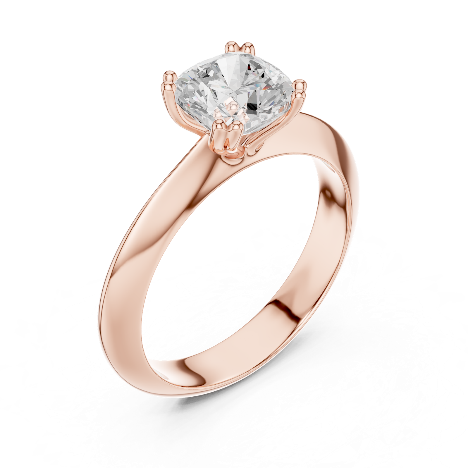 Gold Jewelry L36-8, Cushion center stone, Rose Gold, view 2