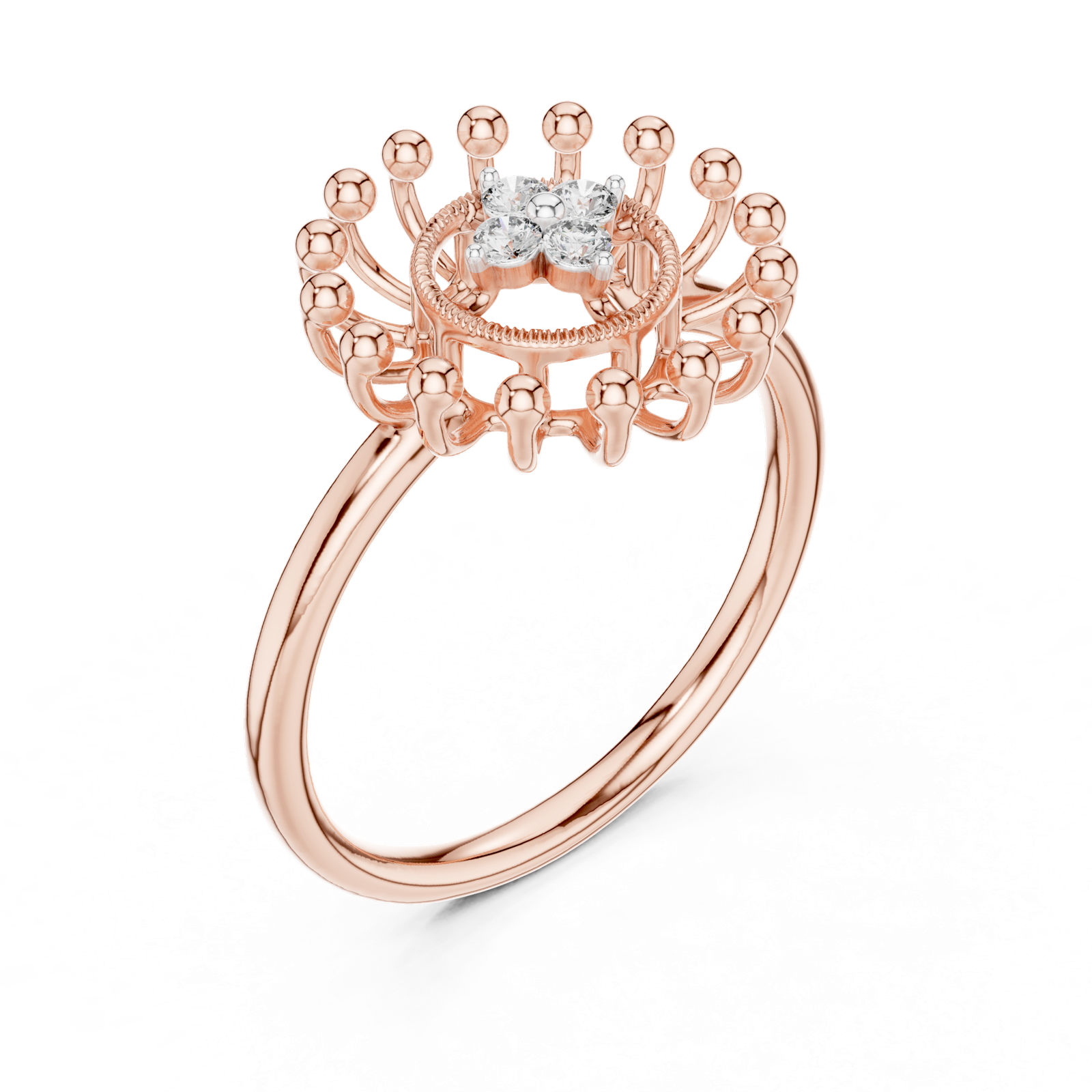 Gold Ring 12-10056@L, Rose Gold, view 2