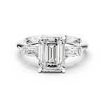 Gold Jewelry, Emerald center stone, White Gold
