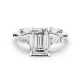 Gold Jewelry, Emerald center stone, White Gold