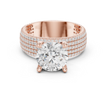 Gold Ring, Round center stone, Rose Gold