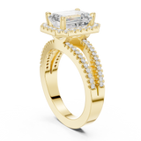 Gold Ring DDLR-350, Emerald center stone, Yellow Gold, view 1