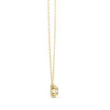 14K Solid Gold Lab Diamond Halo Pendant Necklace, Yellow Gold, view 3