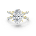 Gold Jewelry L36-25, Oval center stone, Yellow Gold