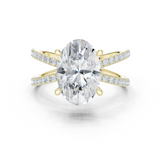 Gold Jewelry L36-25, Oval center stone, Yellow Gold