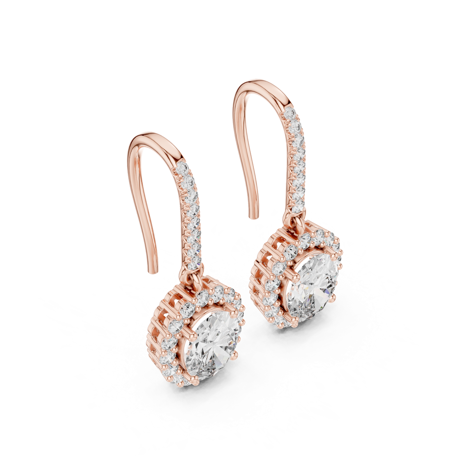 Gold Earrings 3-10010E_155_M, Rose Gold, view 2