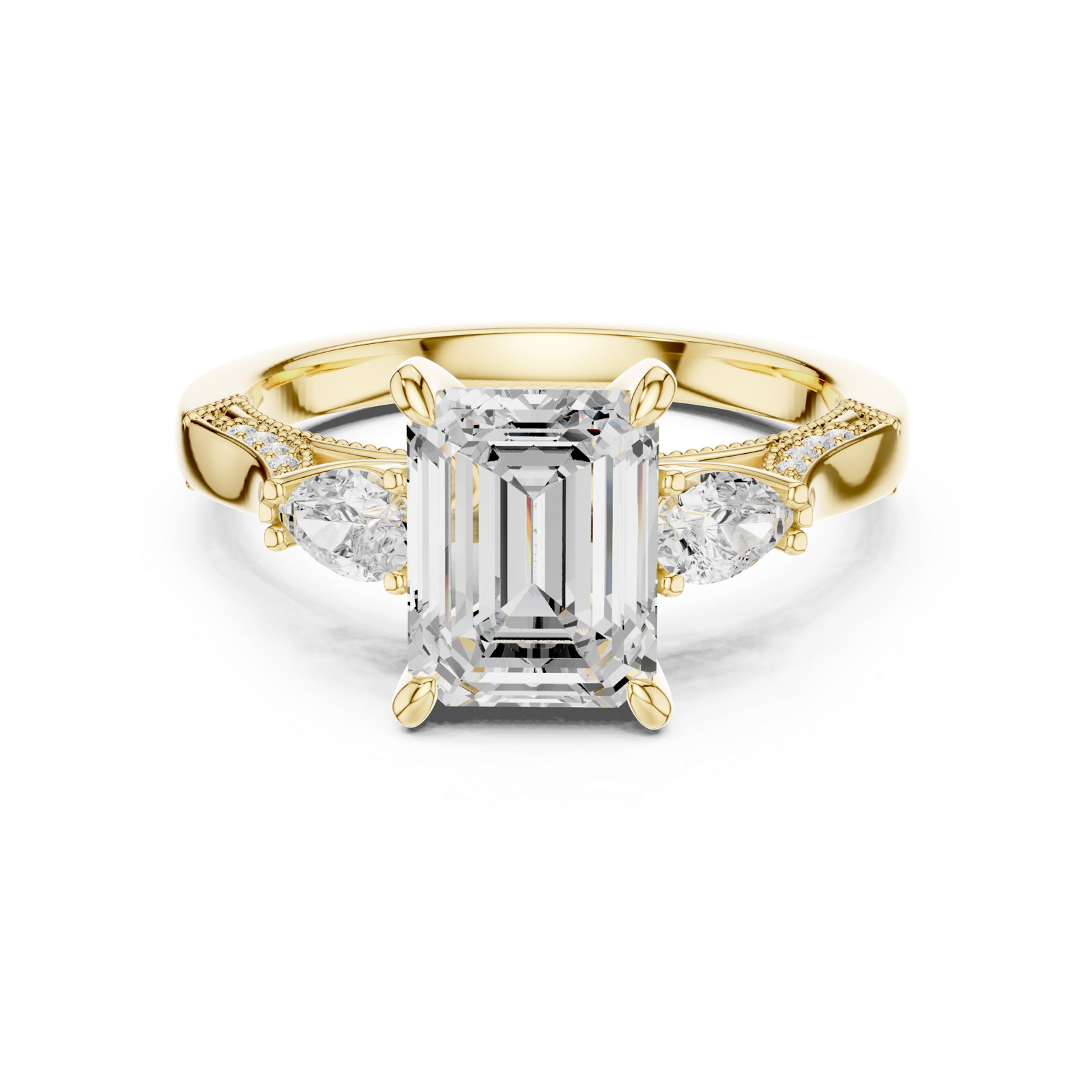 Gold Ring DDLR-1041, Yellow Gold, view 4