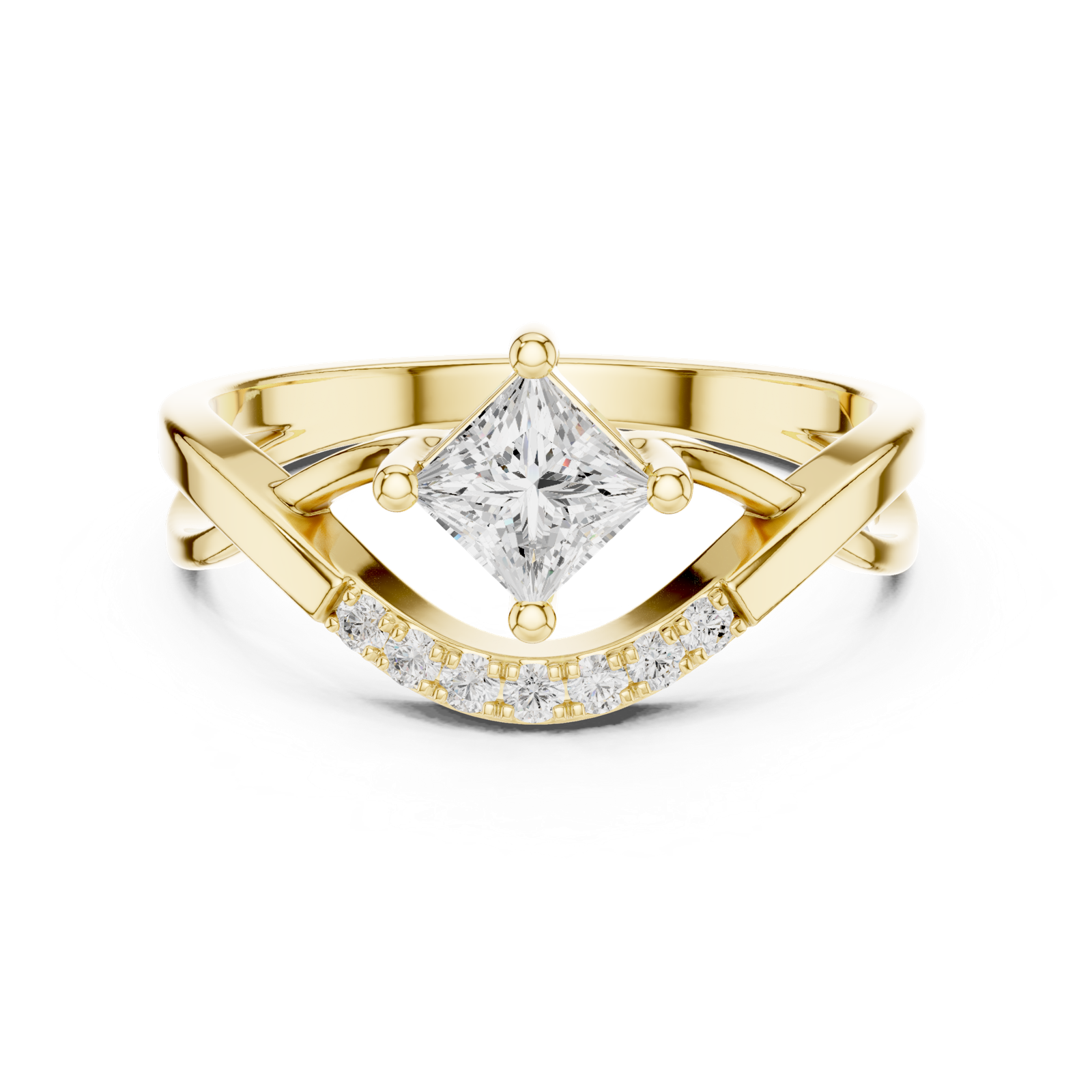 Gold Ring DDLR-487, Yellow Gold, view 4