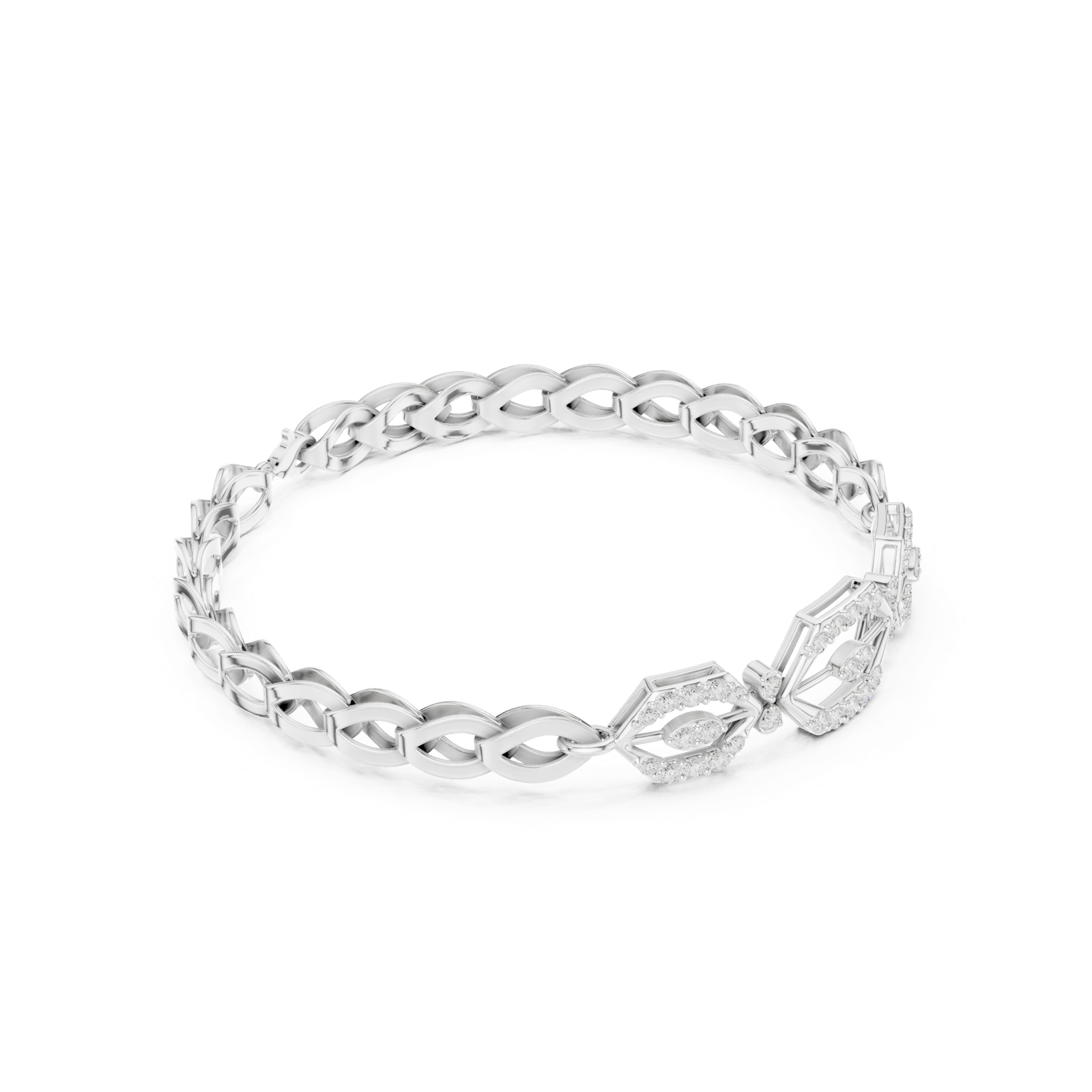 Gold Bracelet SBWB (21), White Gold, view 1