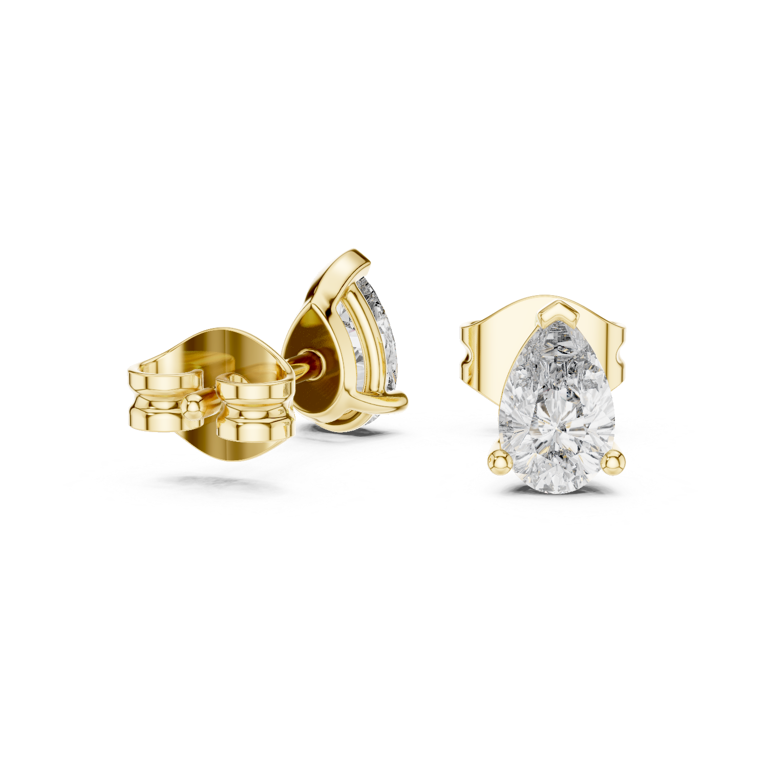 Gold Earrings GER-0359, Yellow Gold, view 1