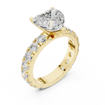 Gold Jewelry L35-63, Heart center stone, Yellow Gold, view 2