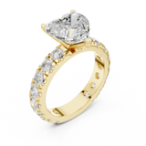 Gold Jewelry L35-63, Heart center stone, Yellow Gold, view 2