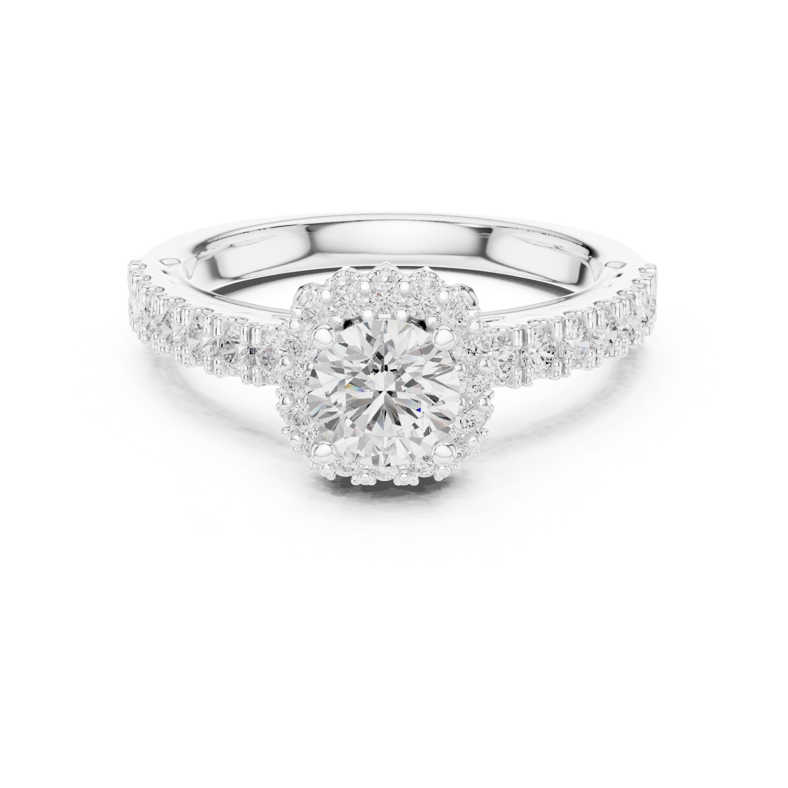 Gold Ring LR-0230, White Gold, view 4