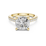 Gold Ring, Cushion center stone, Yellow Gold, view 4