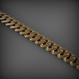 14K Solid Gold Men's Cuban Link Chain Necklace, Yellow Gold