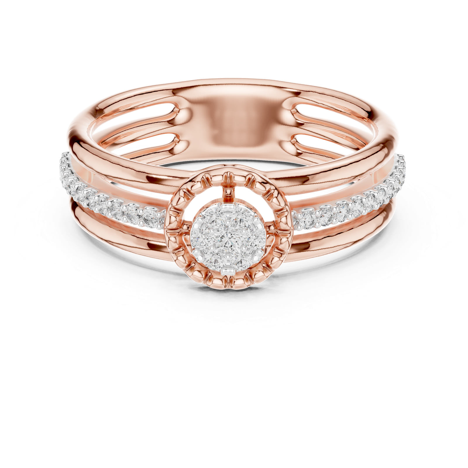 Gold Ring 12-10060@L, Rose Gold, view 4