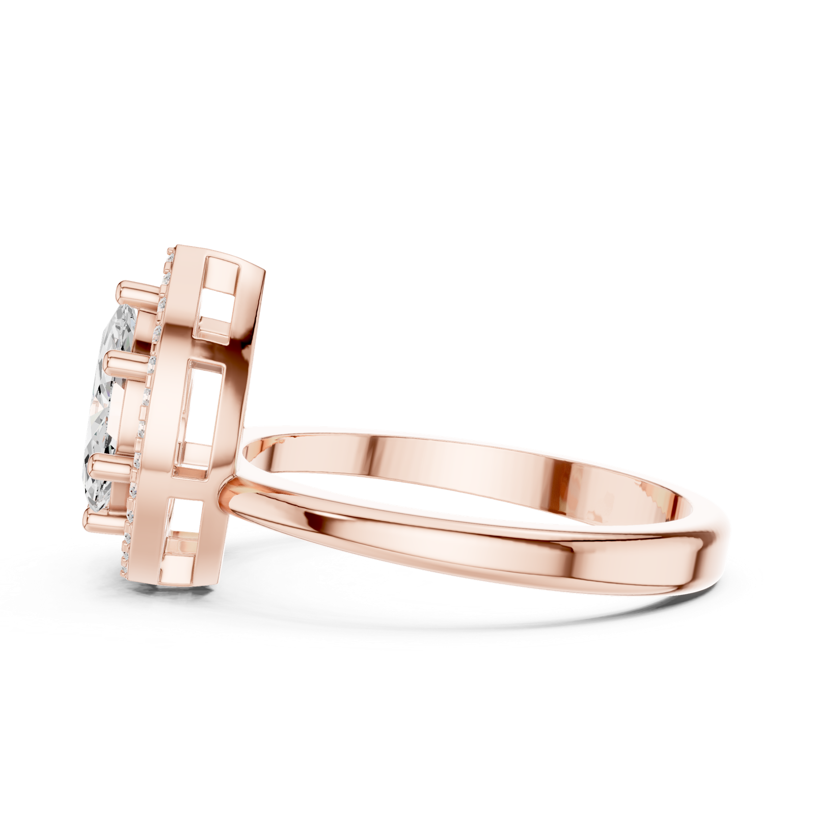 Gold Ring DDLR-531, Rose Gold, view 3
