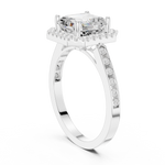 Gold Ring, Asscher center stone, White Gold, view 1