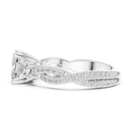 Gold Ring, Cushion center stone, White Gold, view 3