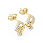 Gold Earrings AER-128, Yellow Gold, view 2