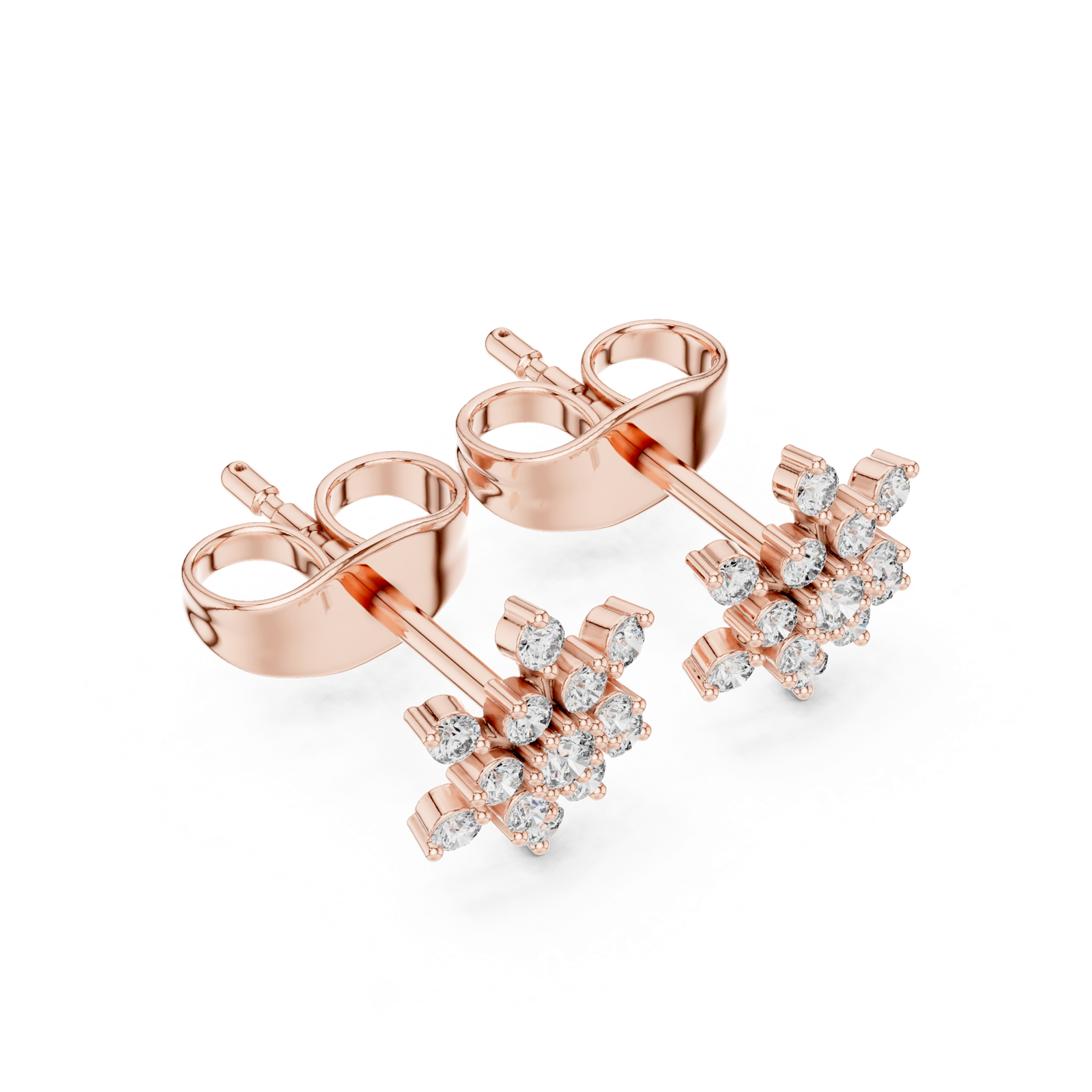 Gold Earrings 9-10079E, Rose Gold, view 2