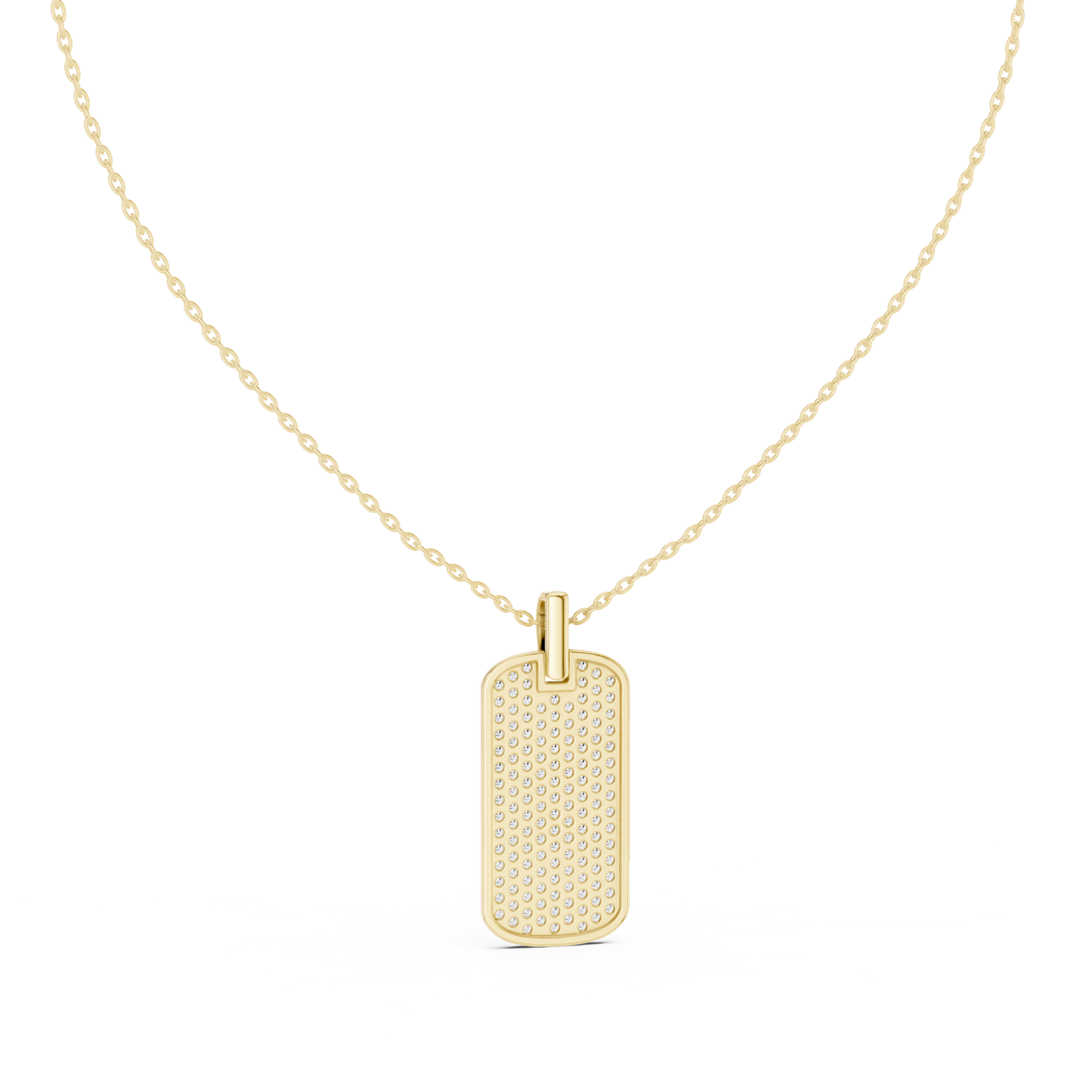 14K Solid Gold Lab Diamond Pendant Necklace, Yellow Gold, view 4