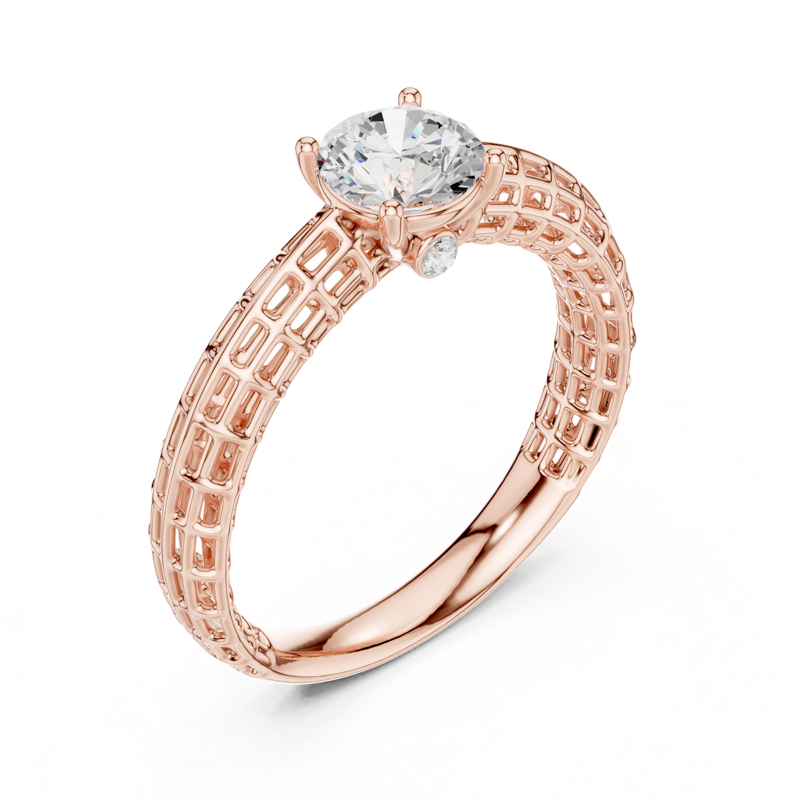 Gold Ring DDLR-810, Rose Gold, view 2