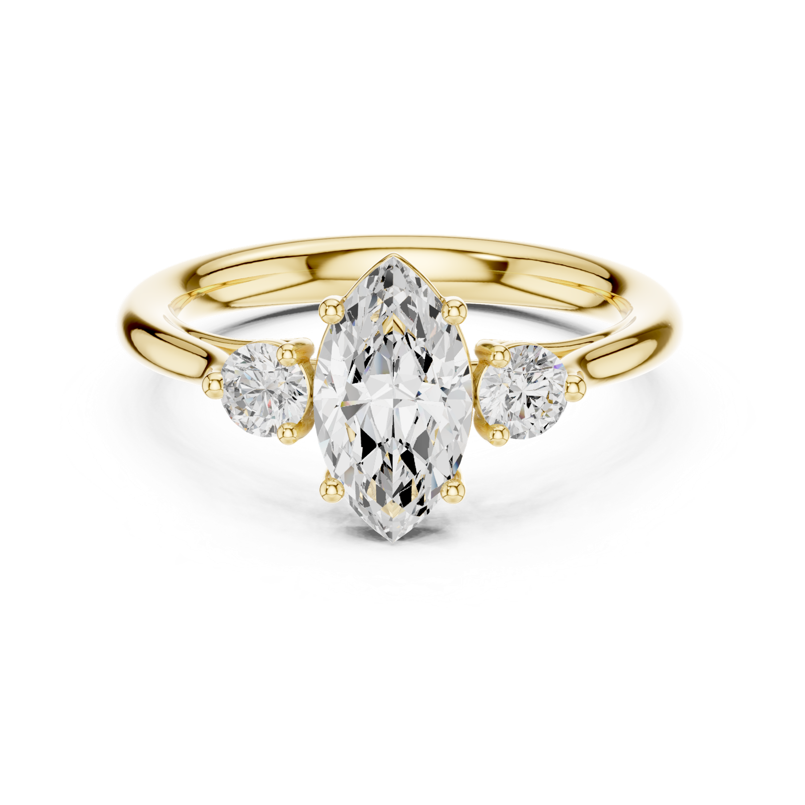 Gold Ring DDLR-726, Yellow Gold, view 4