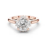 Gold Jewelry, Cushion center stone, Rose Gold