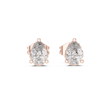 14K Solid Gold Lab Diamond Stud Earrings, Rose Gold