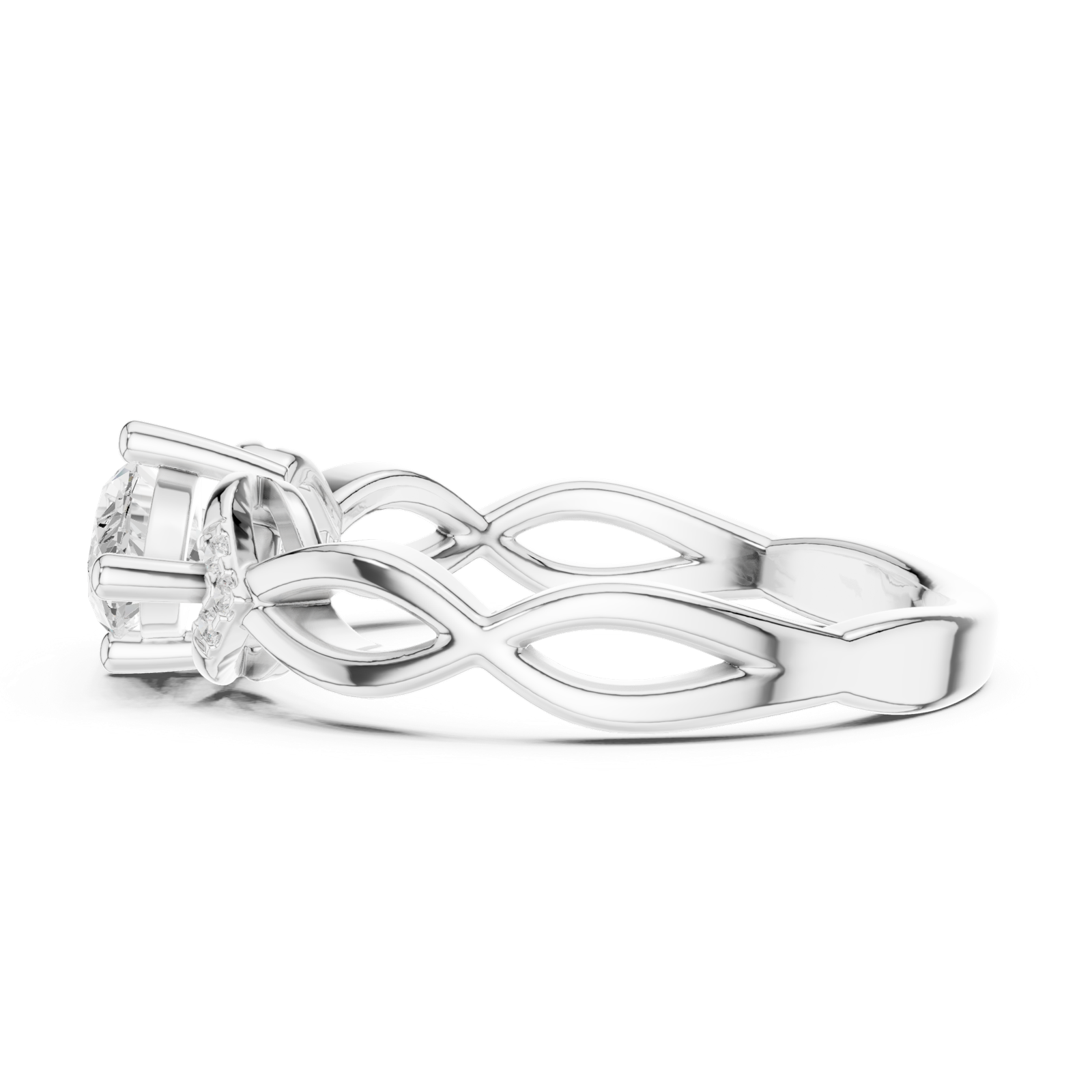 Gold Ring DDLR-510, White Gold, view 3