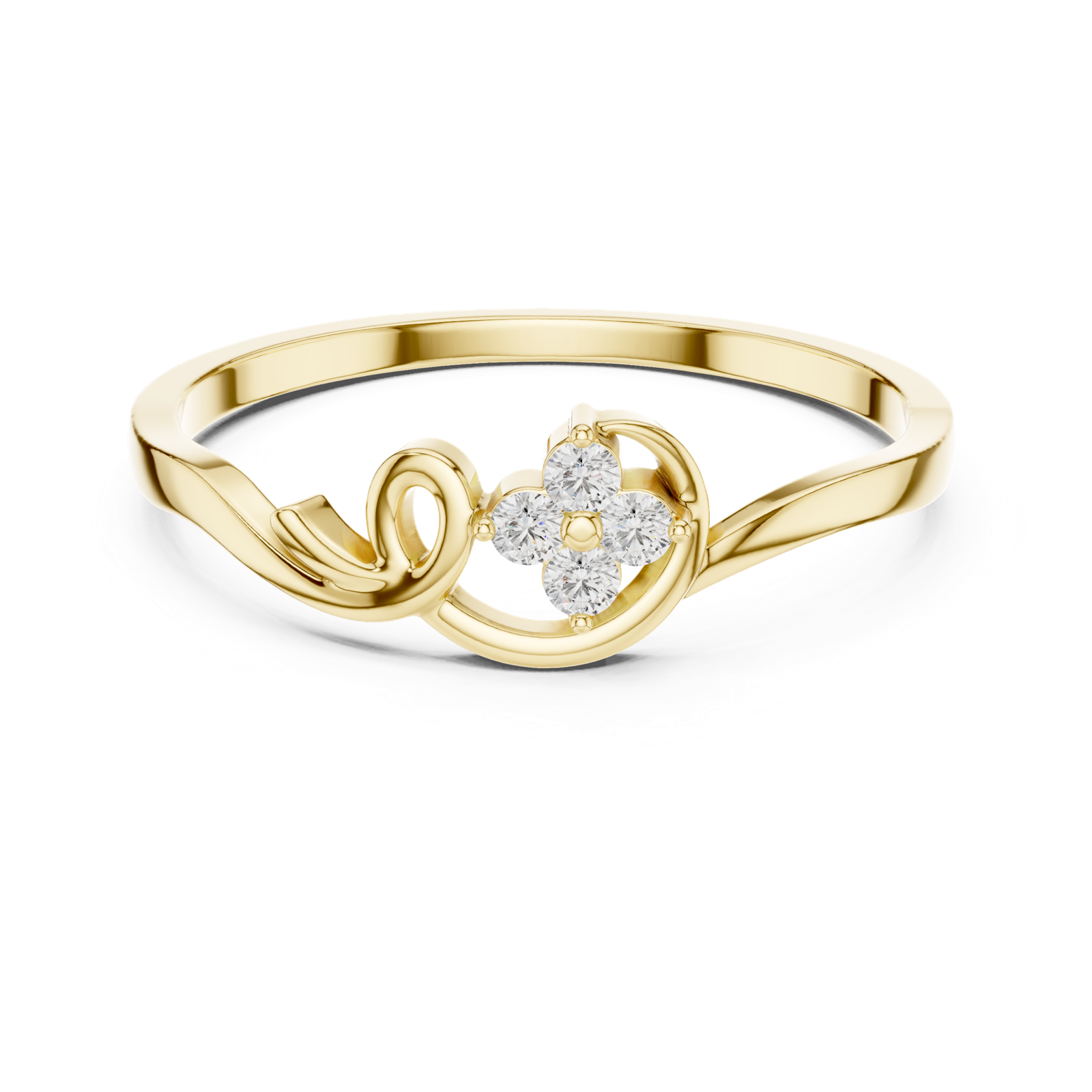 Gold Ring DR-6174, Yellow Gold, view 4