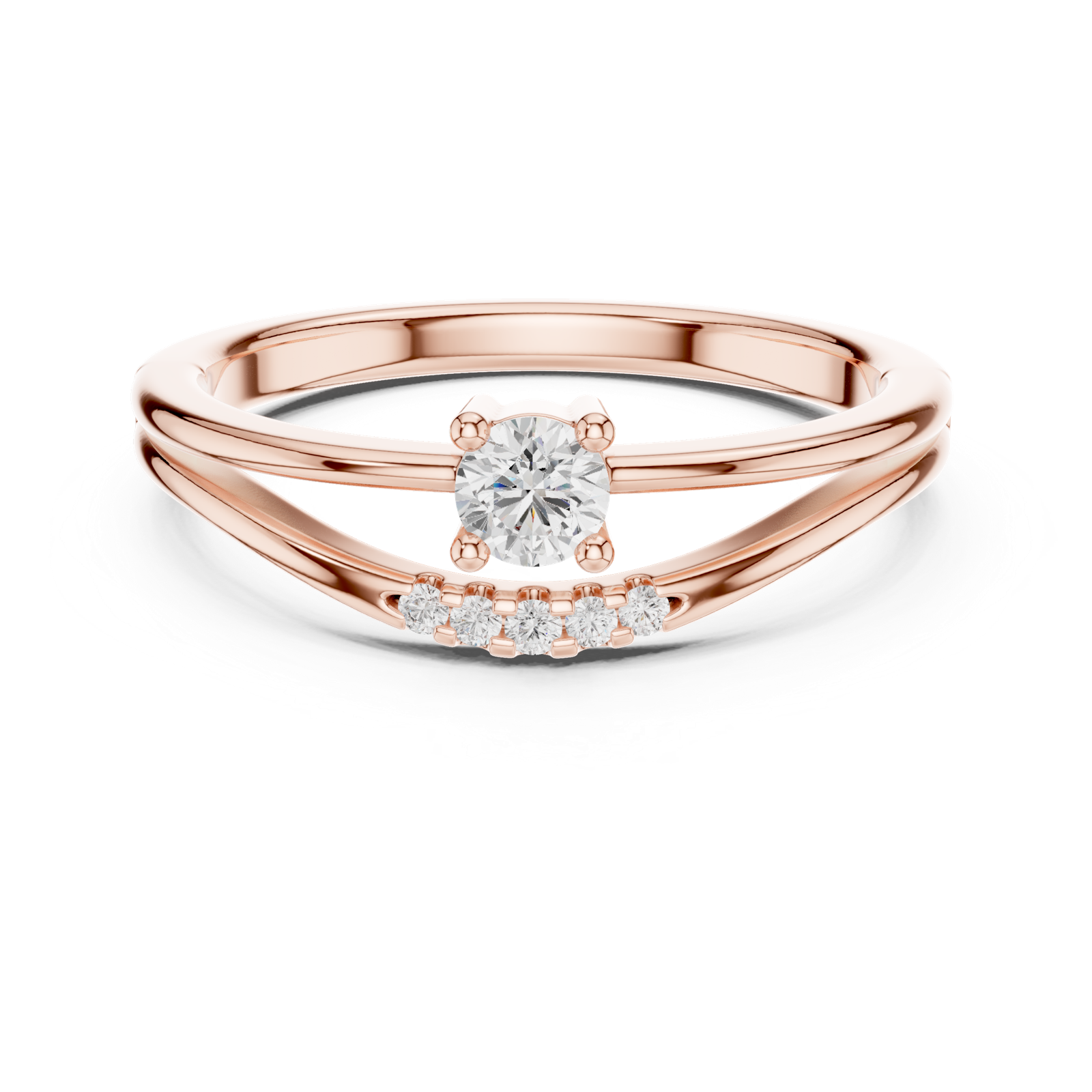 Gold Ring DDLR-830, Rose Gold, view 4
