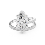 Gold Jewelry L35-39, Marquise center stone, White Gold, view 4