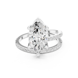 Gold Jewelry L35-39, Marquise center stone, White Gold, view 4