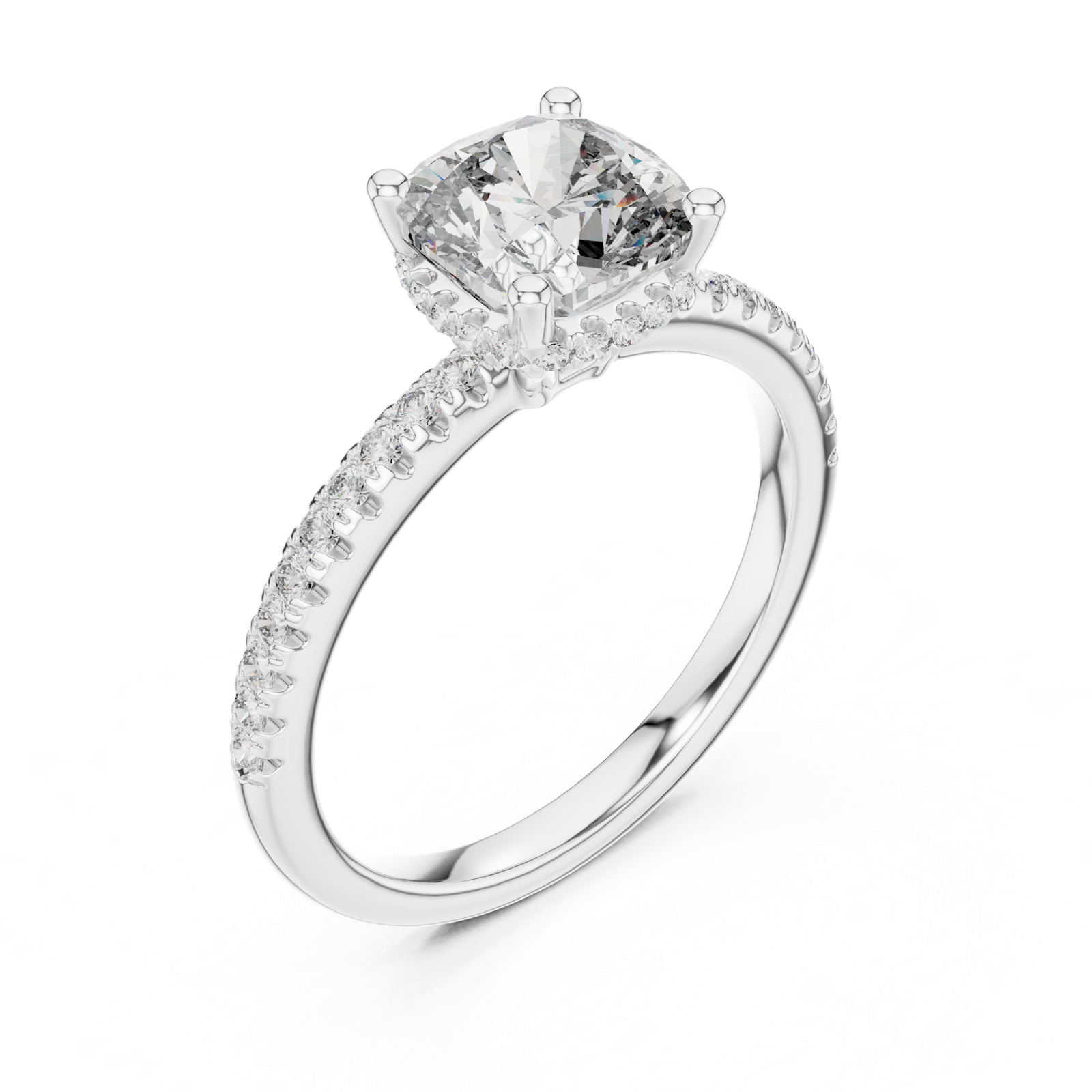 Gold Ring DDLR-177, White Gold, view 2