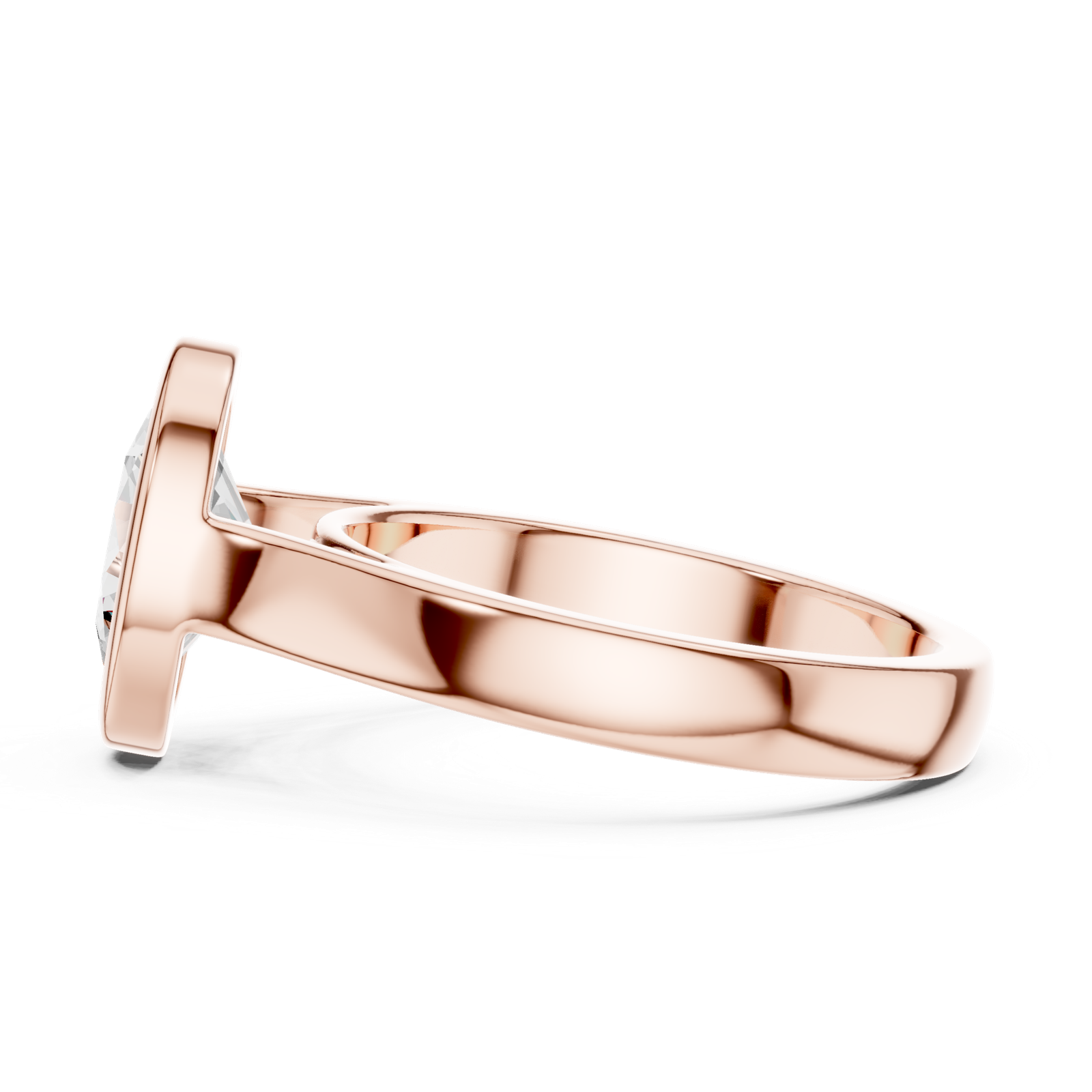 Gold Jewelry L36-3, Oval center stone, Rose Gold, view 3